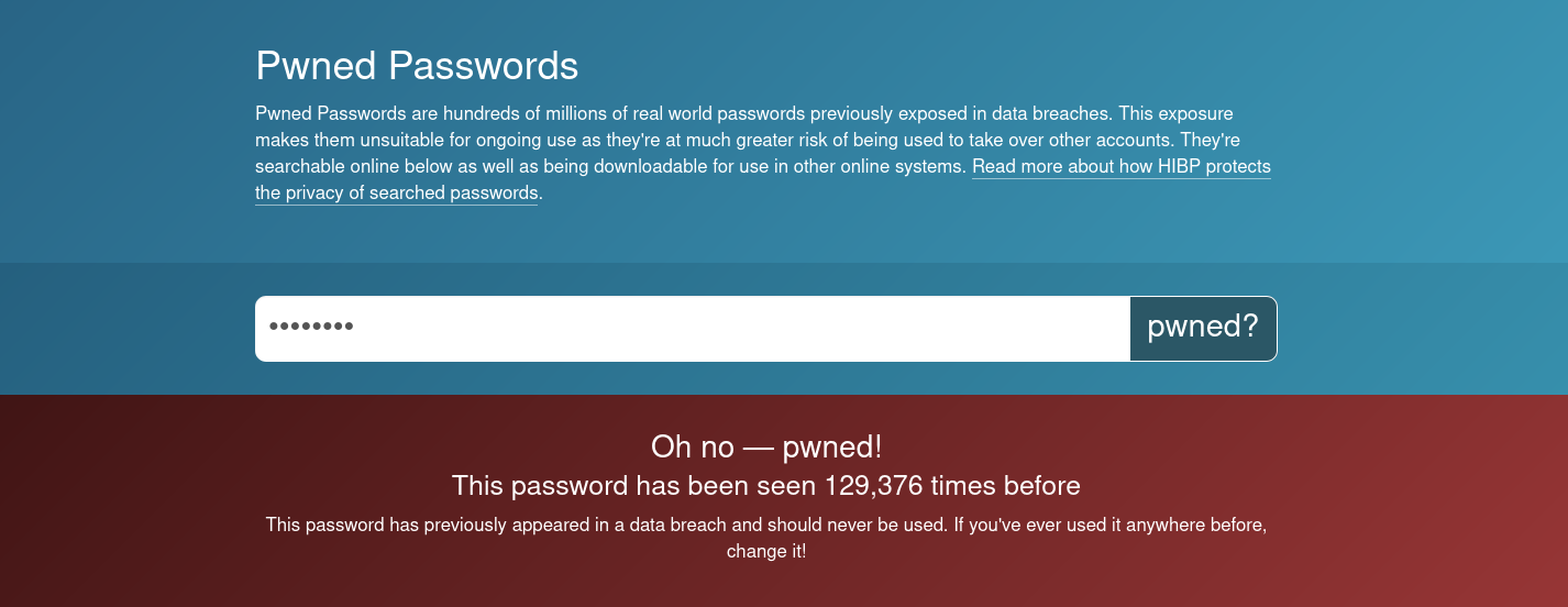 haveibeenpwned password breach